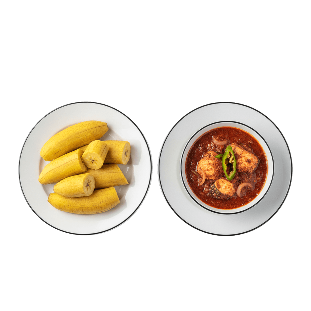 Boiled plantain served as a hearty side