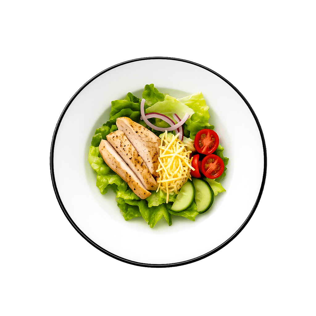 Fresh green salad with vibrant vegetables